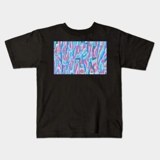 Squiggly Abstract in Grays and Blues Kids T-Shirt